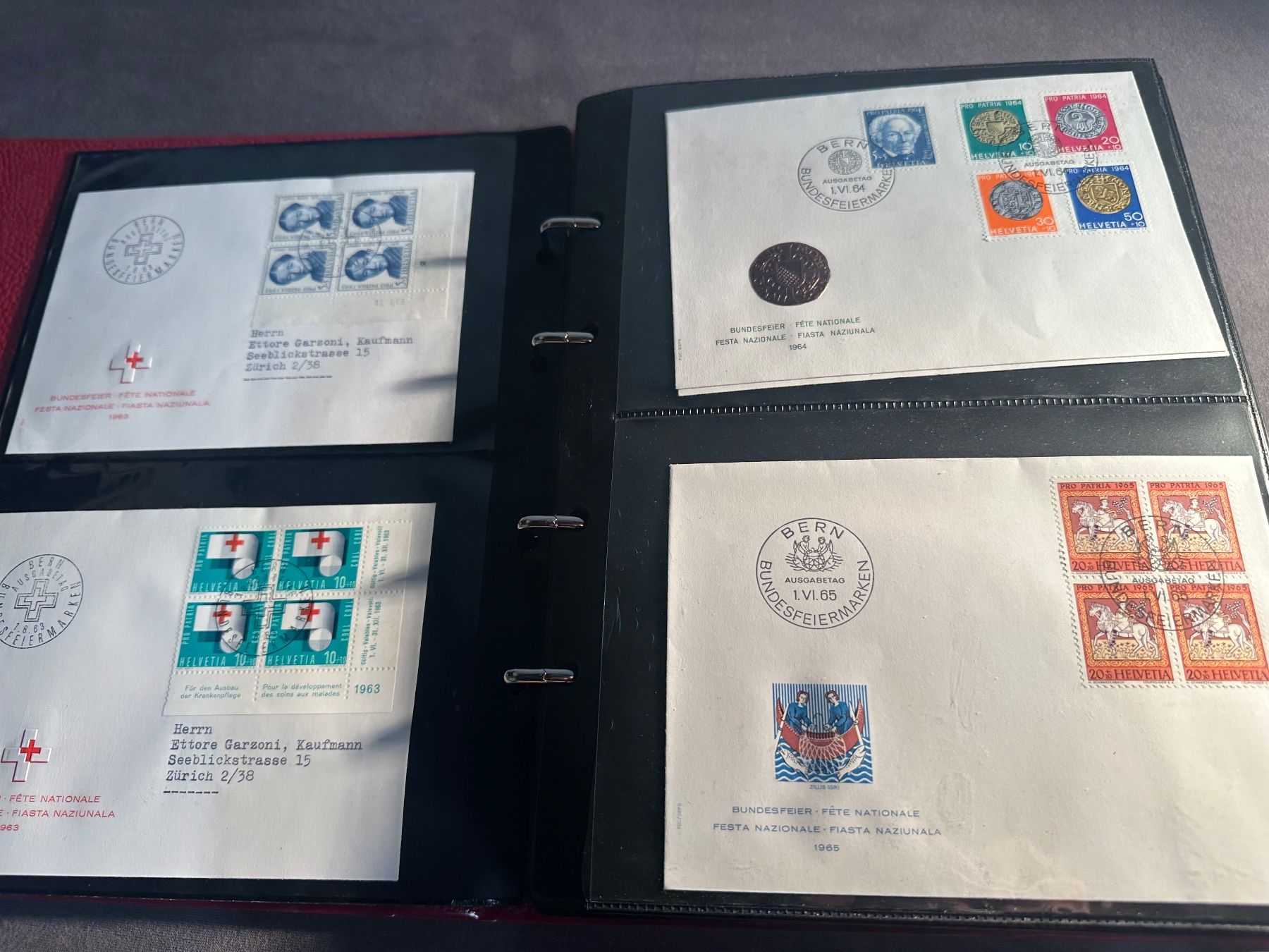Alle Briefmarken: Album Schweiz Sammlung Briefe und FDC – Gebraucht aus Stettfurt von 2442 3