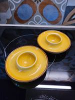 2x Coquetiers Rössler vintage Eierbecher Senfgelb 1980er Rar