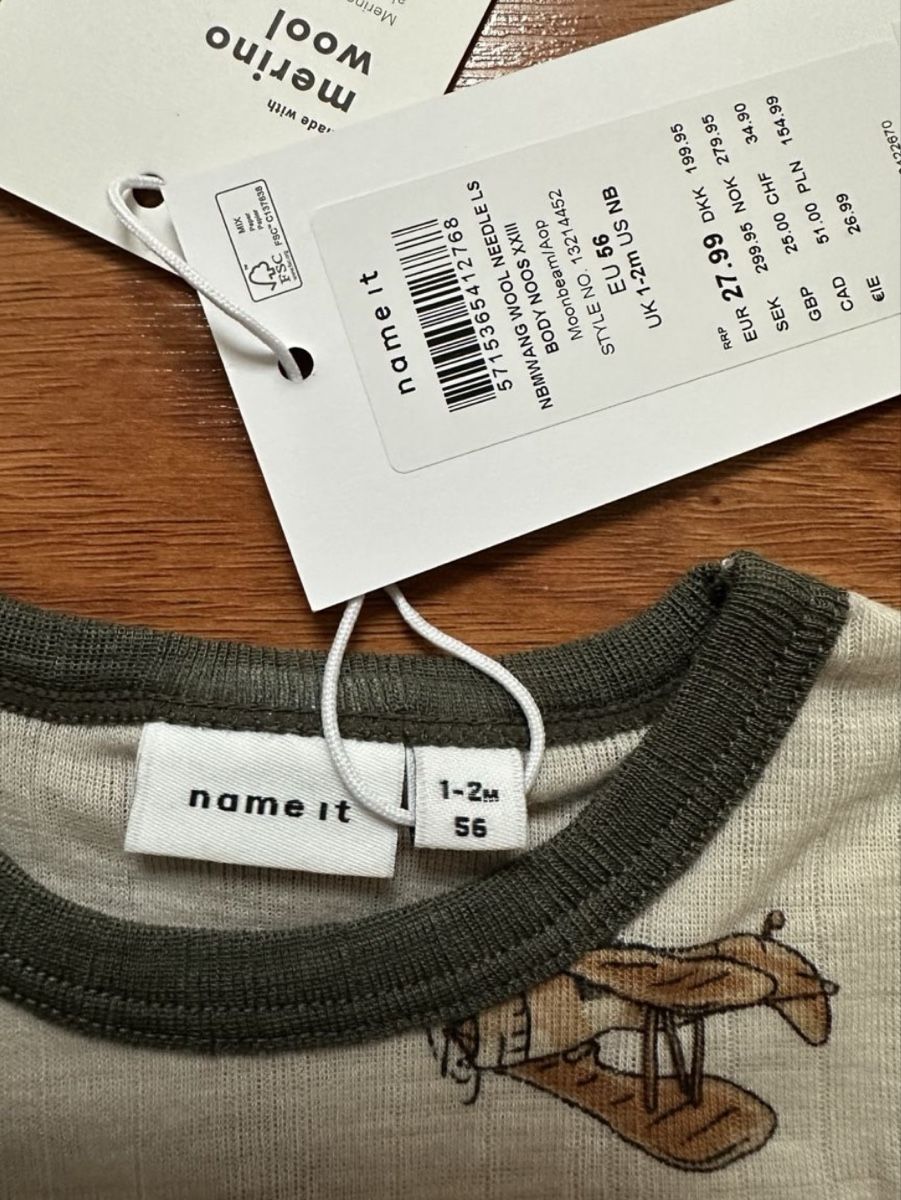 Name It Biancheria intima: Neu Merino Body / Grösse 56 – Nuovo e nell'imballaggio originale da Wynau venduto da marif23 1