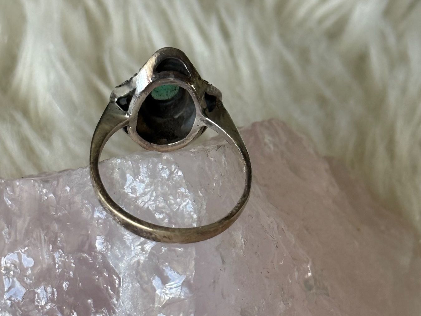 Anelli: Vintagering Silber 925 mit grünem Stein – Usato da Istighofen venduto da Ringparadies 1