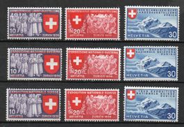 1939 PROPAGANDA EXPO NAZIONALE ZURIGO 3 cmplset NUOVE **MVLH