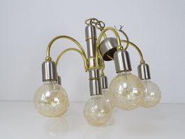 vintage Gold-Silberner Kronleuchter 6 flammig Sölken Sputnik
