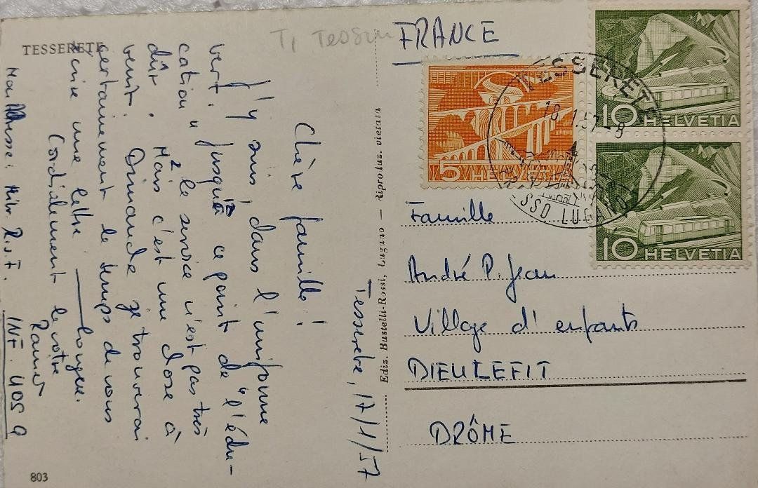 Cartes postales: TESSERETE  -  1957 – D'occasion à Delémont par Domdom1 1