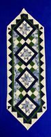 Neuer Winter Tischläufer, Patchwork, Handarbeit, blau/grün