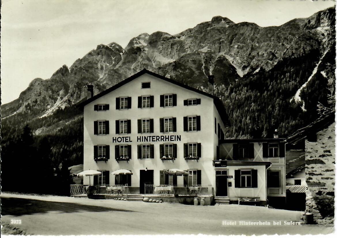 Cartoline postali: Hotel Hinterrhein bei Sufers – Usato da Hochdorf venduto da Ziegel-16