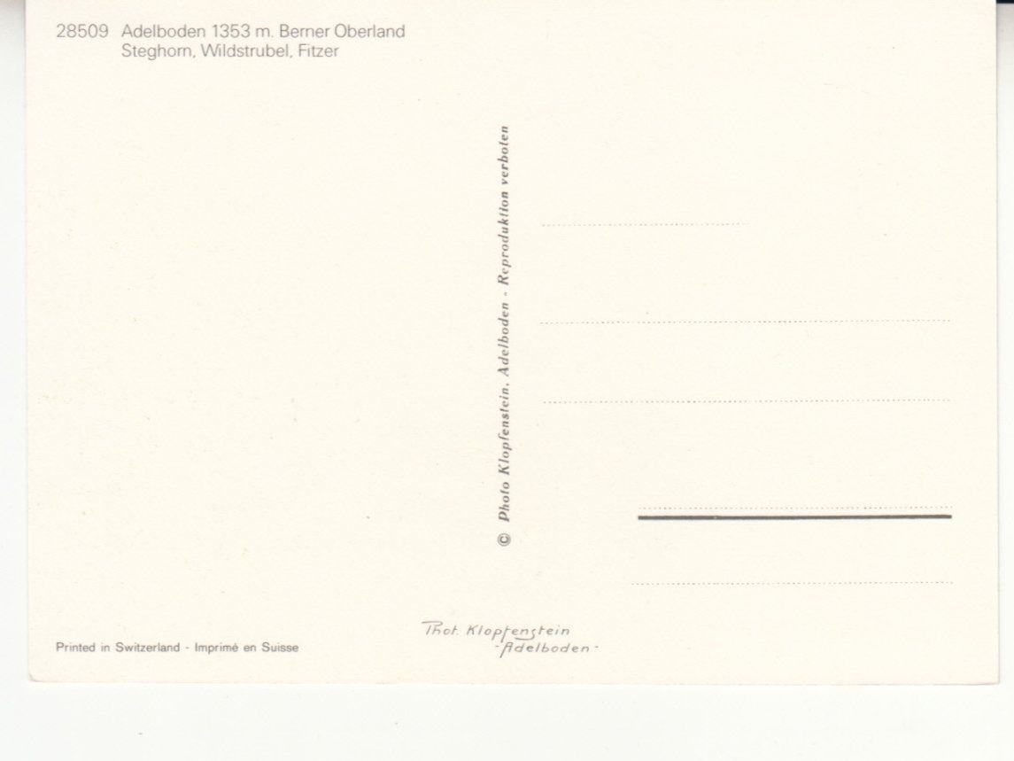 Ansichtskarten: Adelboden ca. 1970 – Gebraucht aus Bürglen TG von StampGraf 1