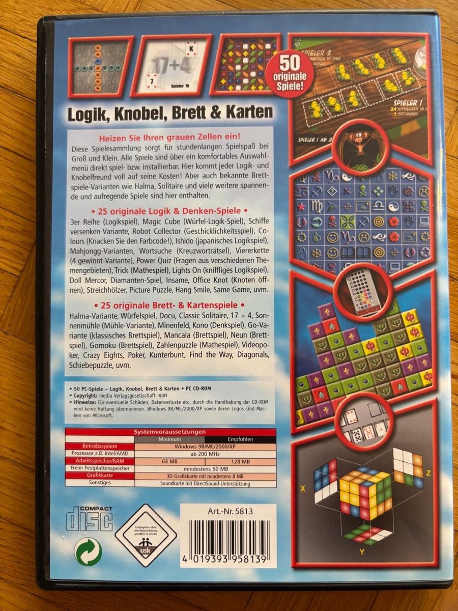 Giochi: 50 PC Spiele Logik, Knobel, Brett & Karten – Usato da Brunnen venduto da pel_vk7g 1
