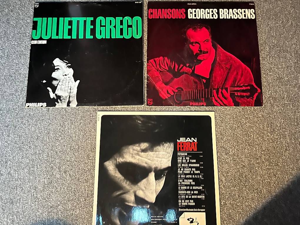 Dischi in vinile: Disques LP Ferrat, Juliette Greco, Brassens – Usato da lutry venduto da ecu69