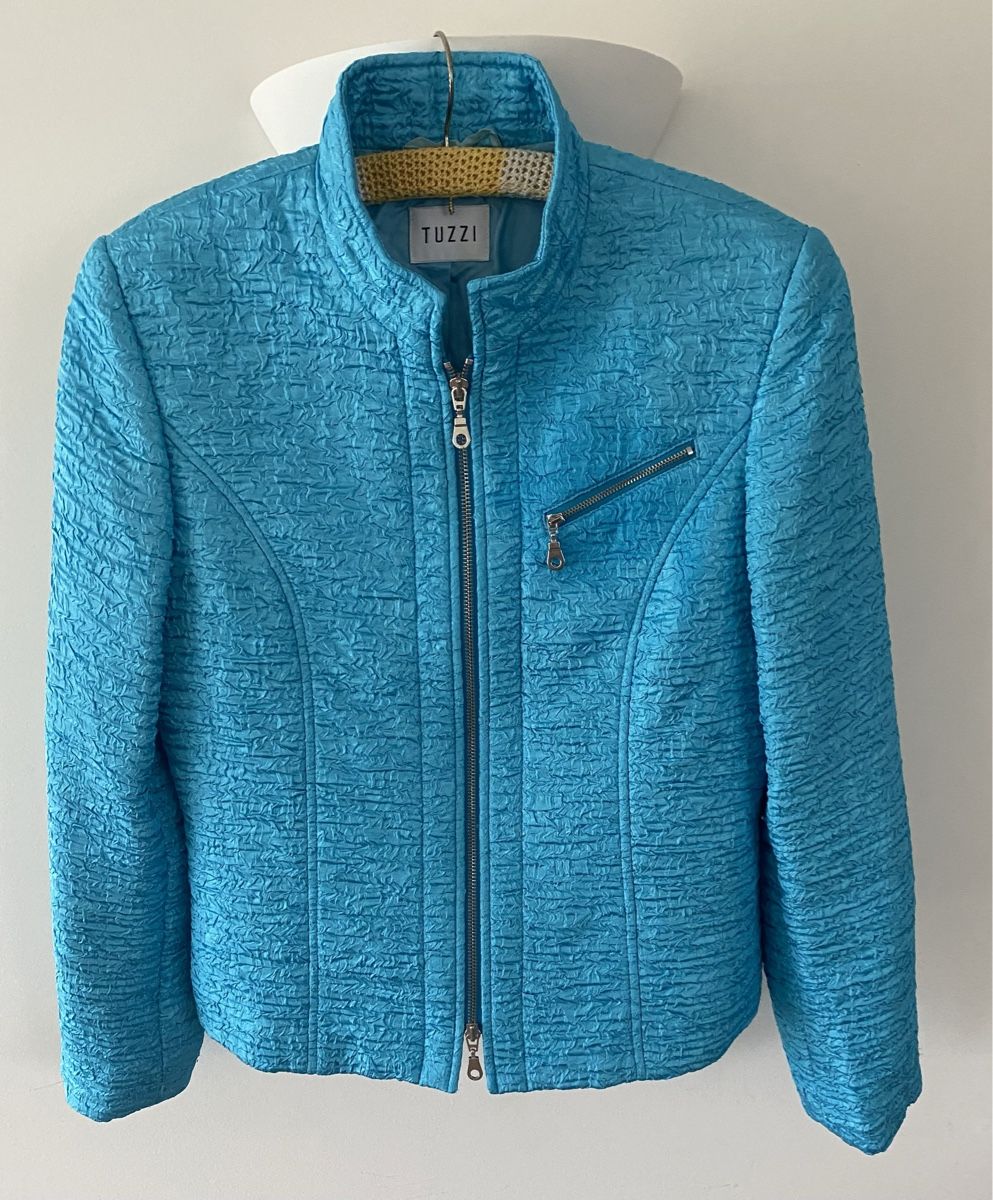 Jacken: Tuzzi Jacke / Blazer blau-türkis, Gr. 40 – Gebraucht aus Jona von Flamingoo 1