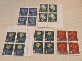 PJ im 4er Block 1946/47, Zentrumsstempel, ab 1.-