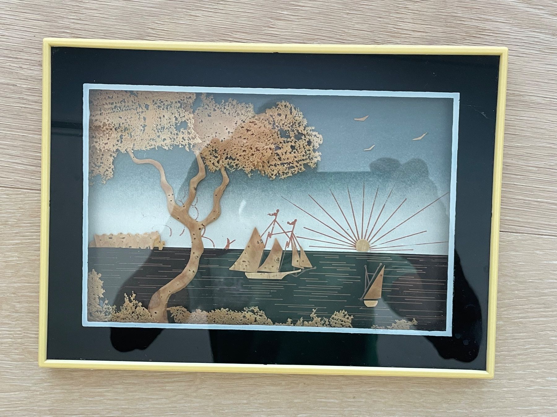 Foto & Immagini: Maki-e Wandbild mit Schiff-Baum-Motiv – Usato da Stäfa venduto da riccardinho