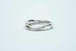 Fingerring 18k Weissgold mit Diamanten