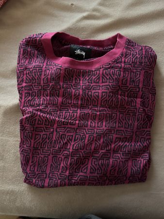Stussy gemustert rot schwarz Grösse M 