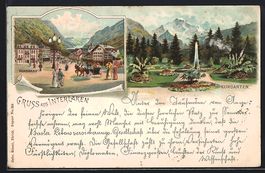 Litho Interlaken, Strassenpartie mit Vol