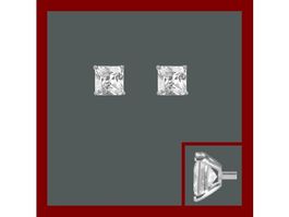 Ohrstecker carrée 3mm Silber 925 mit Zirkonias