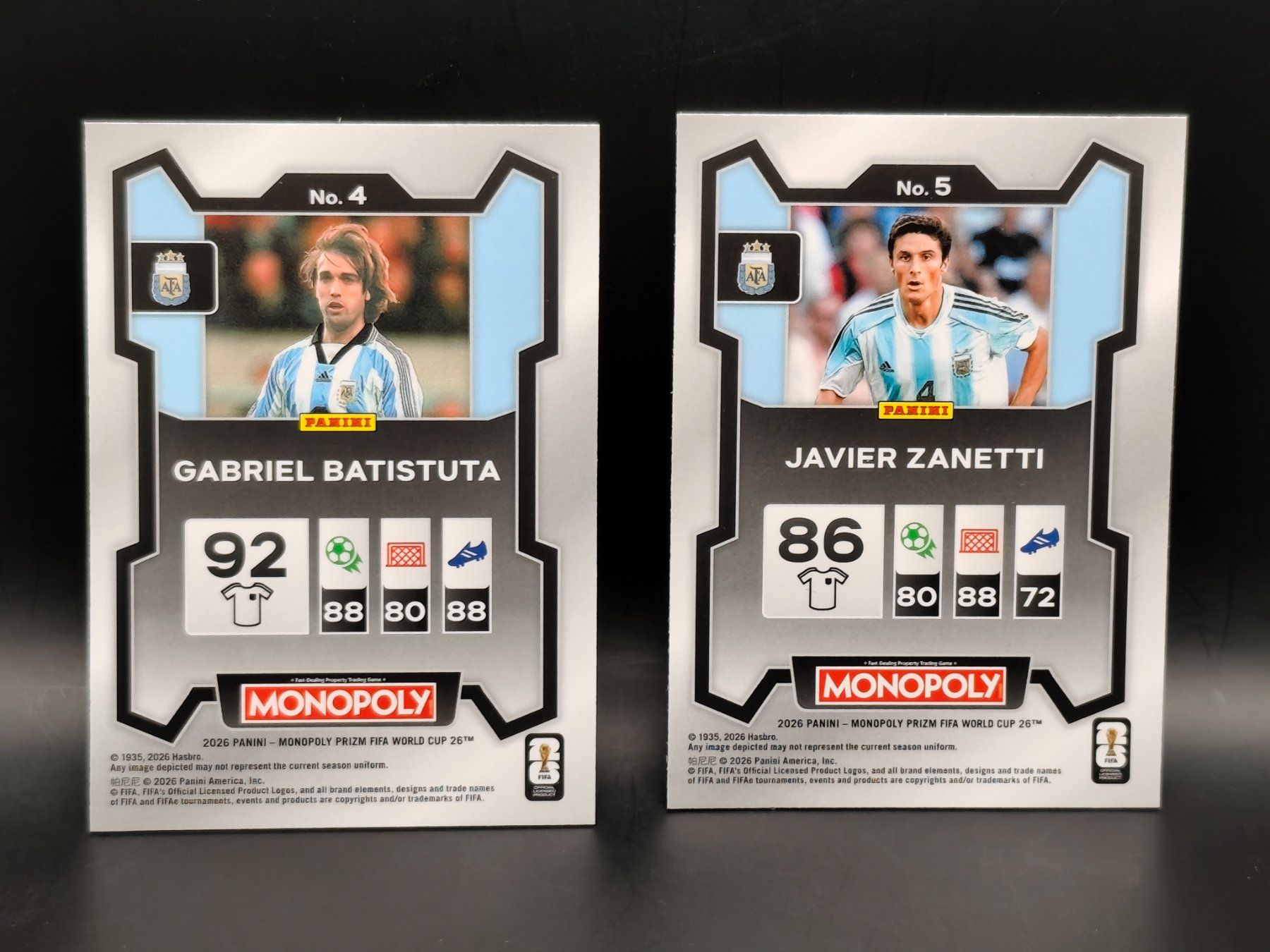 Panini Cartes à collectionner: Batistuta / Zanetti - Panini Prizm Monopoly - Argentinien – D'occasion à Ostermundigen par DaCards 1