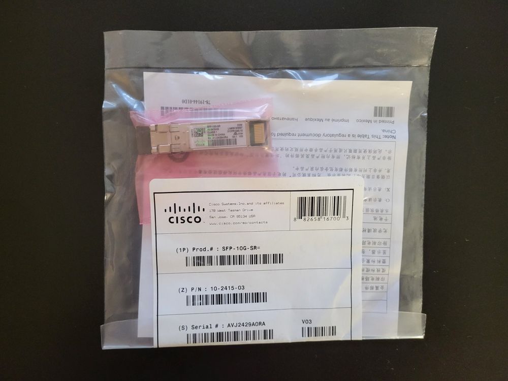 Module Cisco SFP-10G-SR - Neuf Sous Blister - Optique 10G