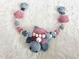Kinderwagenkette Schildkröte altrosa