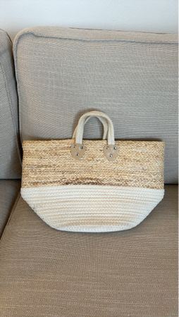 Sommer Strandtasche Stroh Bast mittelgross