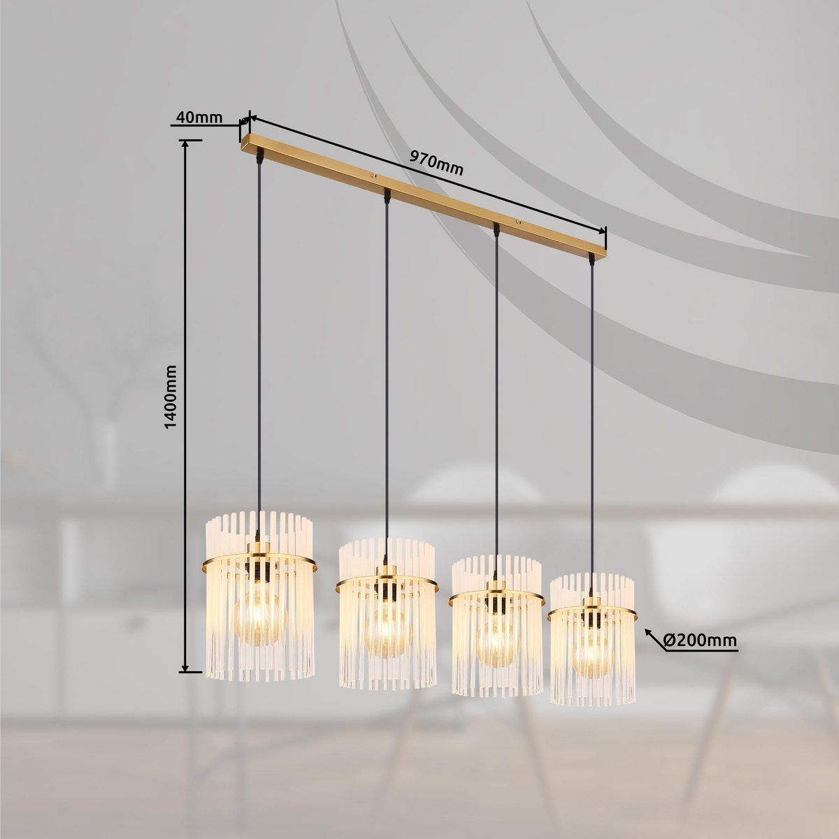 Lampadari & plafoniere: Pendelleuchte, Gold, 110 cm x 20 cm – Nuovo (secondo la descrizione) da Kreuzlingen venduto da Smart-Light 3