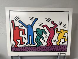 Keith Haring "Dancing Figures" Kunstdruck, 1991, 120 x 90 cm