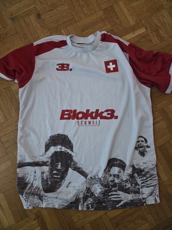 T-Shirt Blokk3 Schweiz weiss rot Grösse M