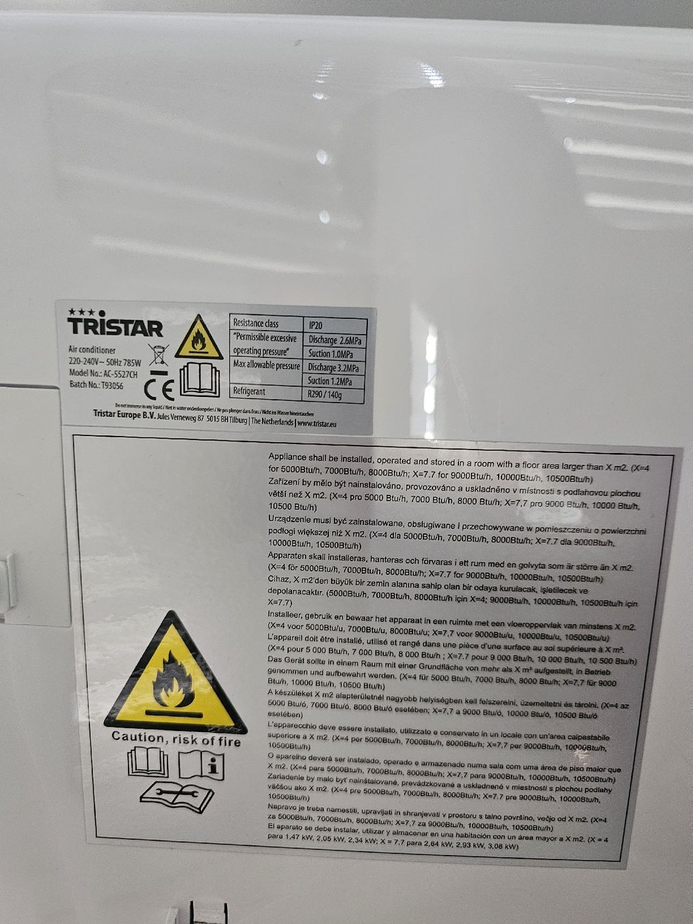 Climatiseurs: Vendo climatizzatore Tristar  – D'occasion à Losone par Tiz-losa 3