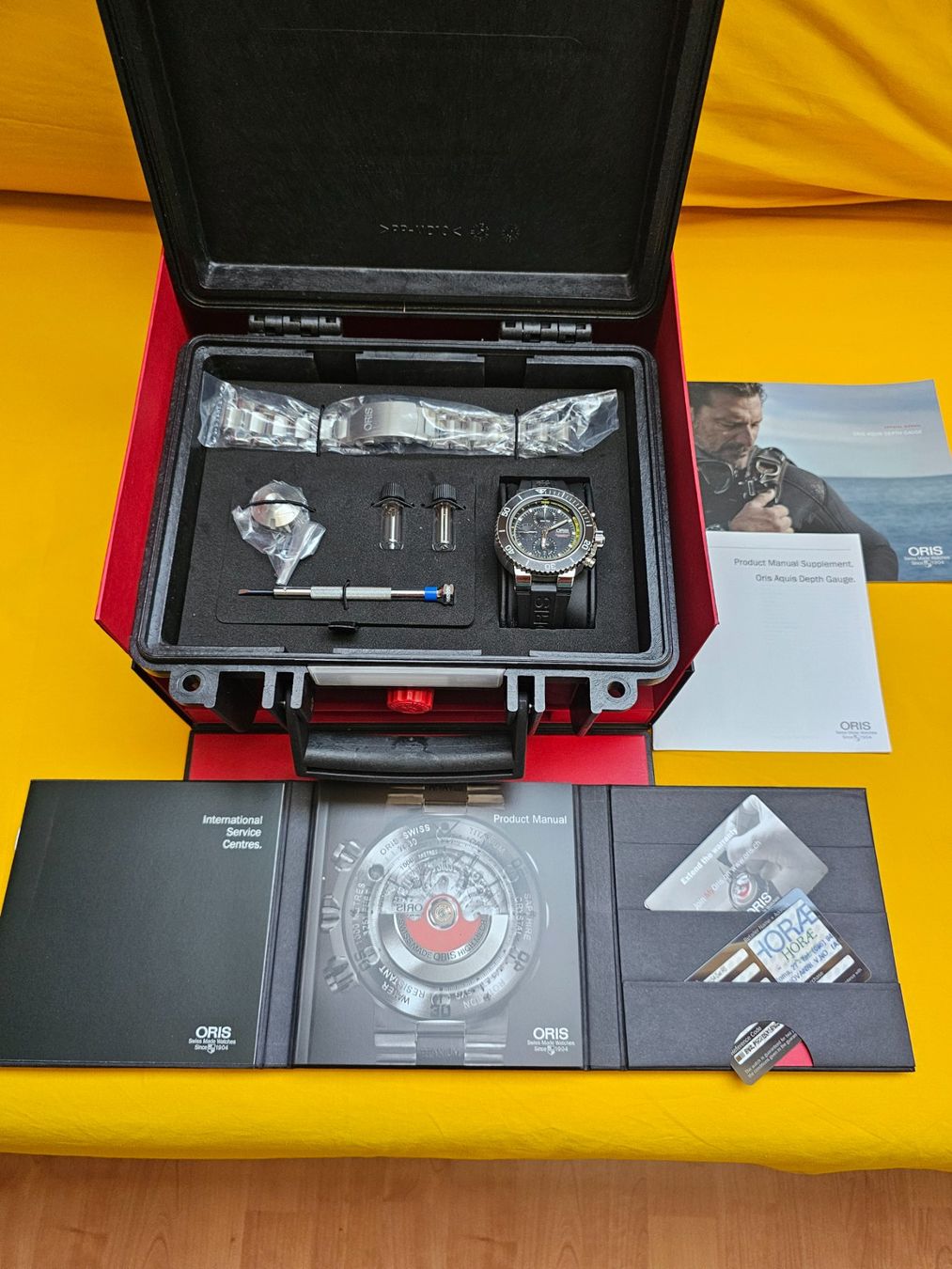 Oris Orologi: Rare ORIS Aquis Depth Gauge Chronograph Fullset – Nuovo (secondo la descrizione) da Obergerlafingen venduto da Swissfreak