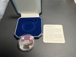 15., 1 Münze 20 Franken 835 Silber, 20 Gr.