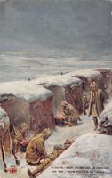 Kriegsszene, Inder-Truppe in den Schützengräben, um 1916