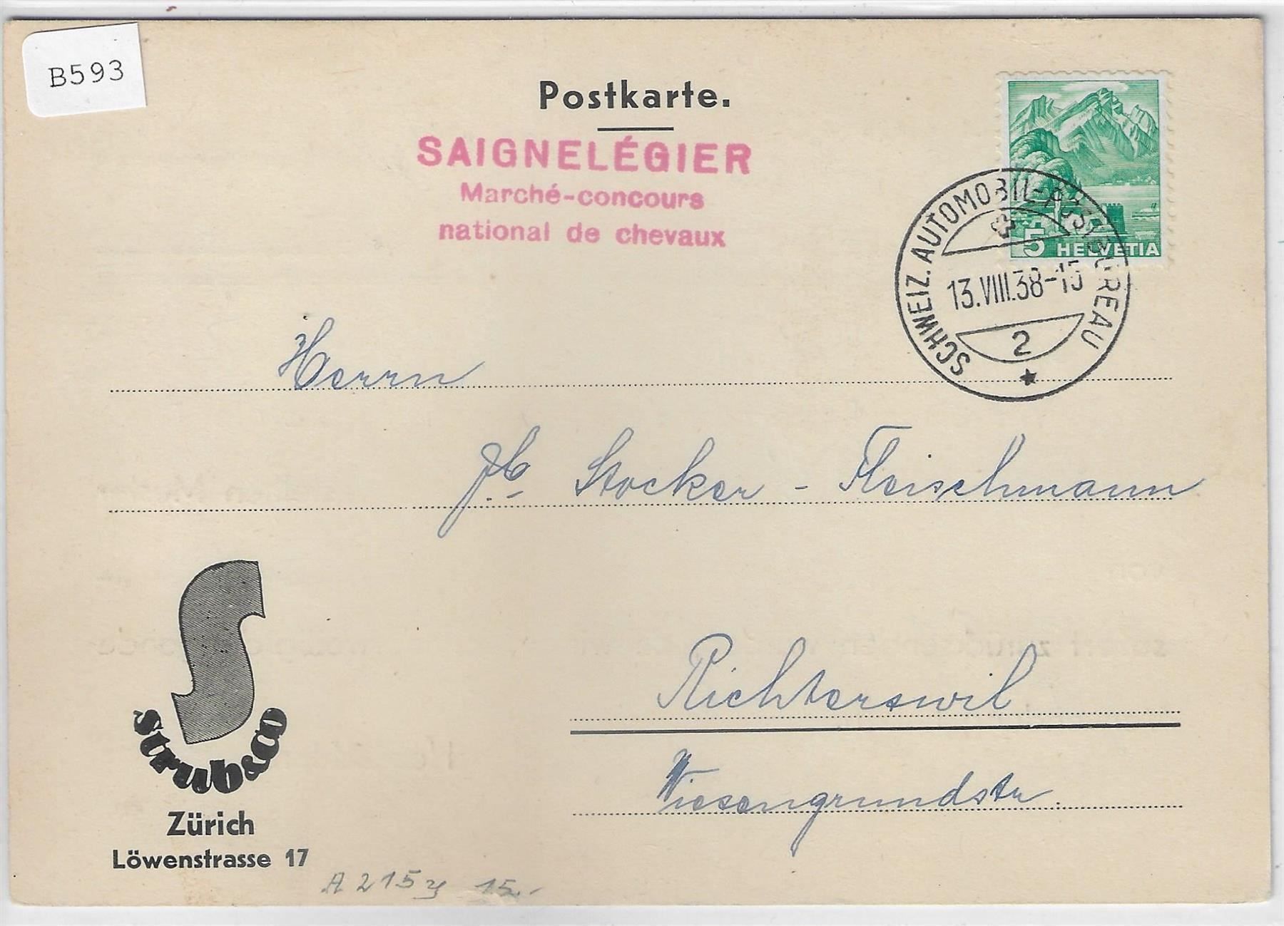 Tutti i francobolli: Saignelegier Marche-concours national de – Usato da Ettingen venduto da Kartenplanet