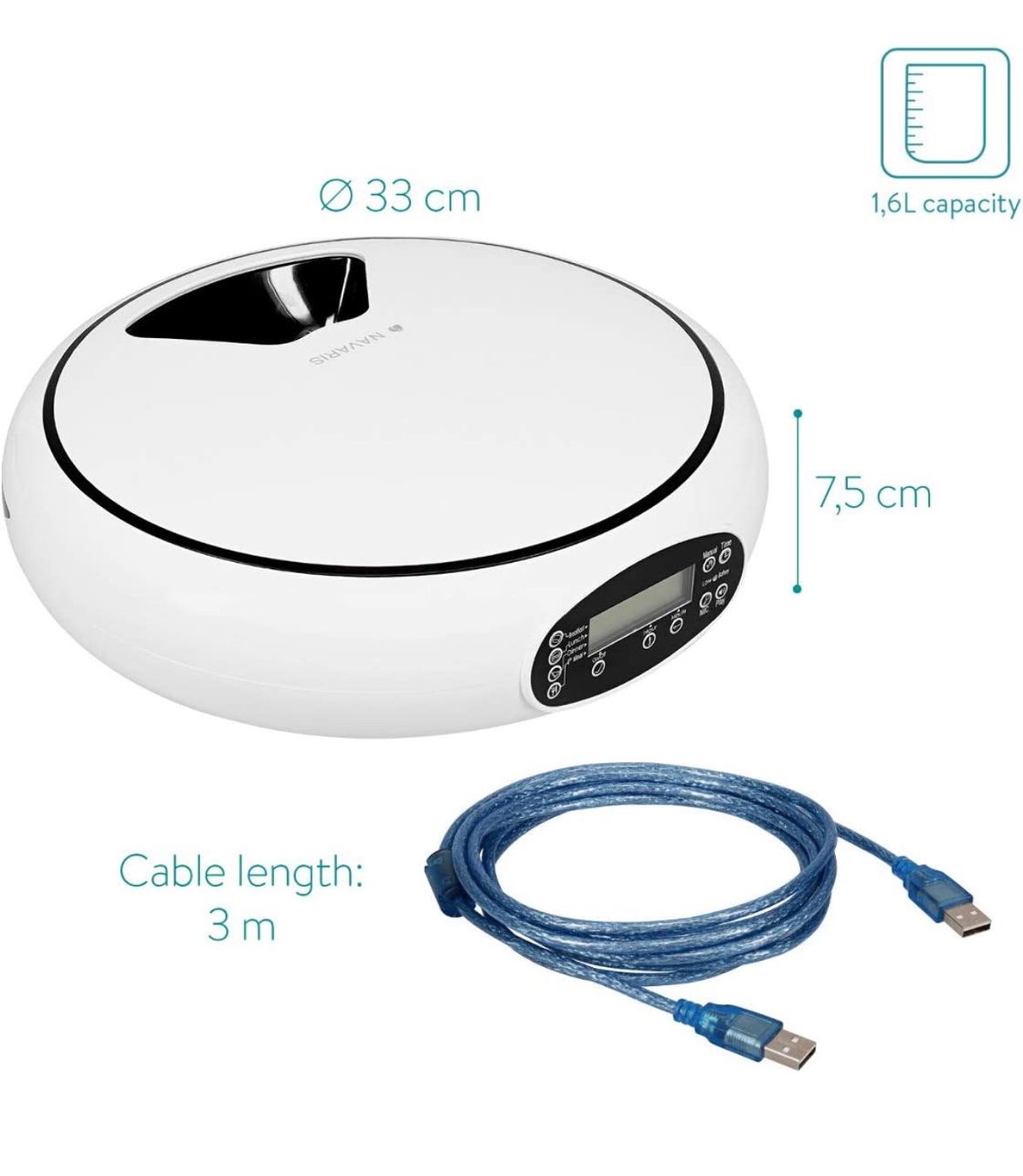 Mangimi: + Navaris Automatischer Futterautomat mit Timer - 1,6 L – Nuovo e nell'imballaggio originale da Amriswil venduto da JaJa-Express 3