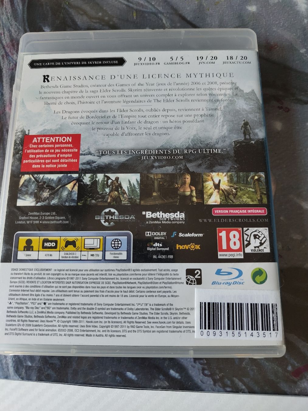 Giochi: Jeu PS3 The Elder Scrolls V Skyrim 2011 en bon état – Usato da Court venduto da Chronoss 2
