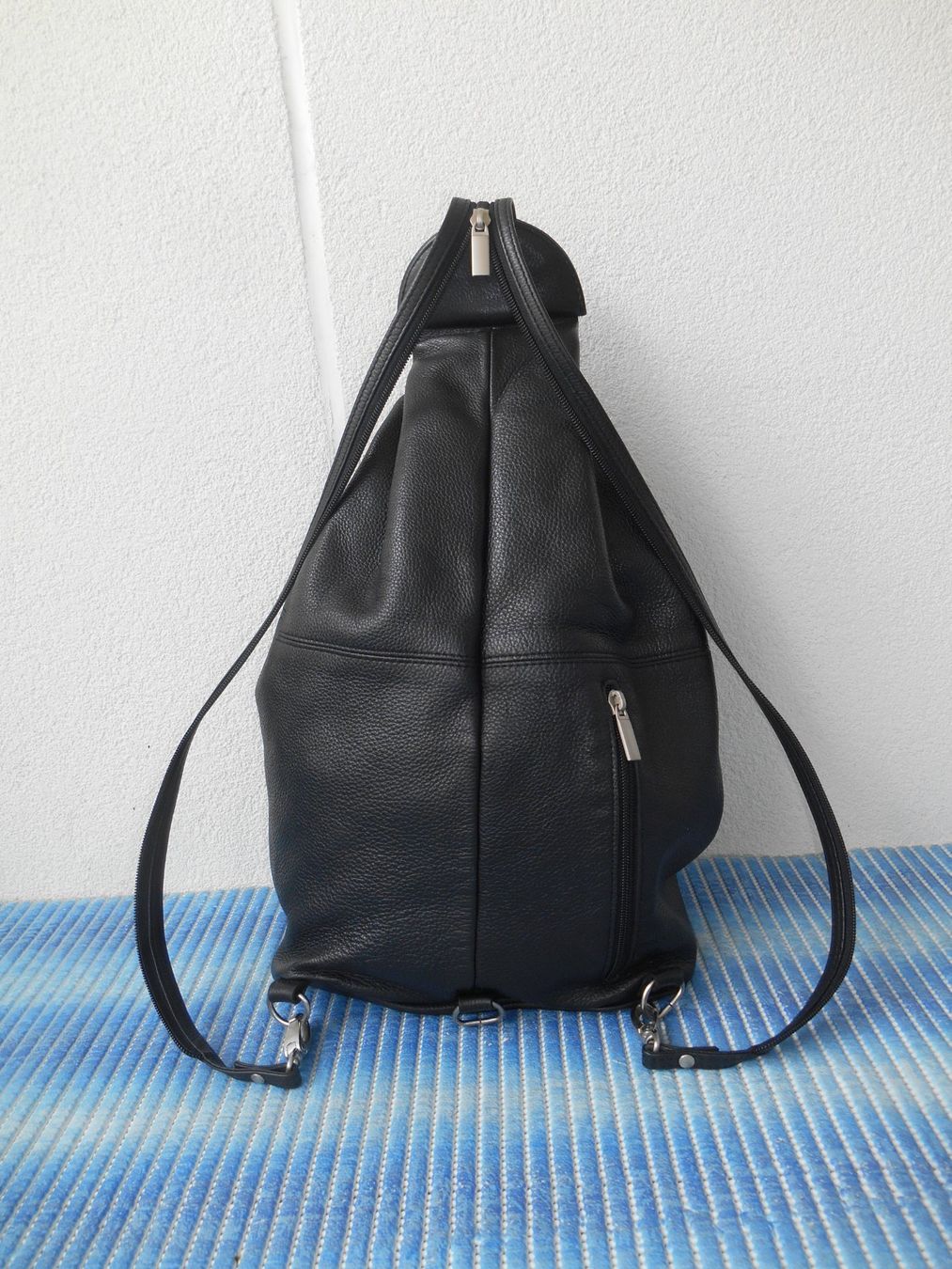 Zaini: EM-EL Leder Rucksack /Umhängetasche – Usato da Basel venduto da Birs868 4