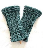 Handgestrickte Pulswärmer / Stulpen, grün, neu