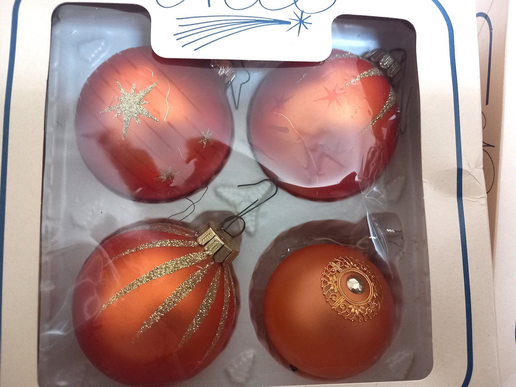 Alle Dekorationen: 14 rote + orange Weihnachtsbaumkugeln – Gebraucht aus Lindau von san_kg2j 2
