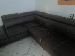 Leder Ecksofa/ausziehbar