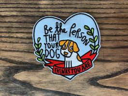 Aufnäher Patch zum Aufbügeln Hund Herz Spruch