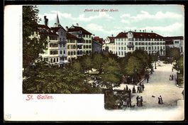 AK St. Gallen, Markt & Hotel Hecht