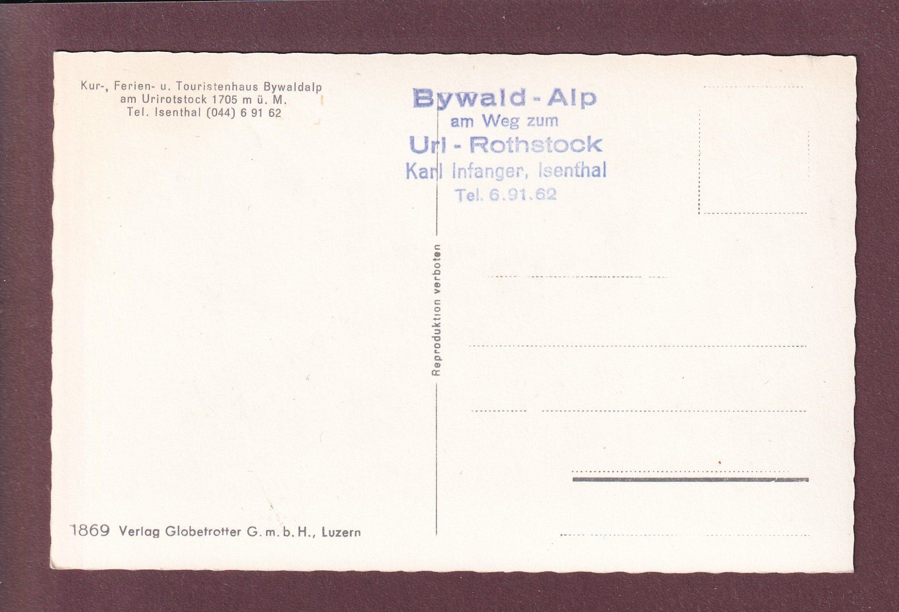 Cartoline postali: Weg zum URIROTSTOCK – Usato da Pully venduto da nicecards 1