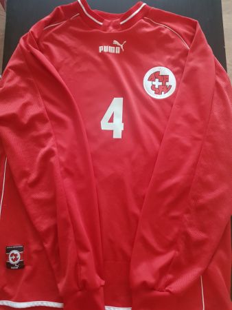 Schweiz Nati Matchworn issue unterschrieben HENCHOZ #4 XL