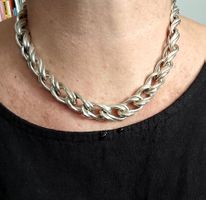 Très grosse chaîne ouvragée en argent 925 - 91 gr.