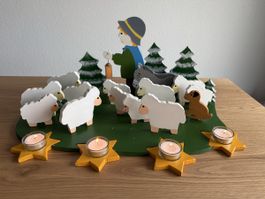 Handegmachter Schafhirt mit Teelichter