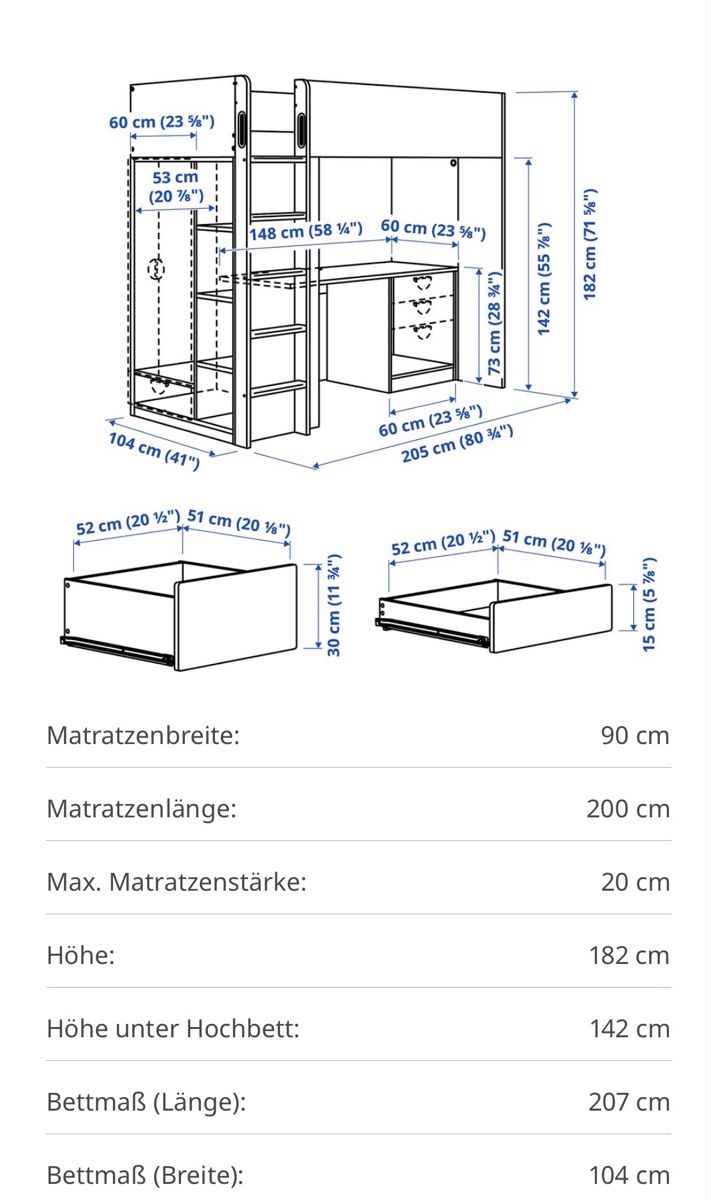 Letti: IKEA Hochbett Småstad – Usato da Burgdorf venduto da cortina10 8