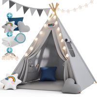 Tipi-Zelt für Kinder - 160x130x130cm - Grau
