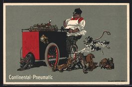 Reklame für Continental Pneumatic, Hund