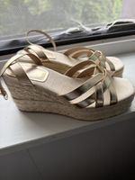 H&M Espadrilles Keilabsatz Gold Grösse 36 neuwertig