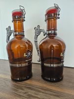 Bierkrug 2 Stück Ueli Bier braun Glas 1L Henkelkrug