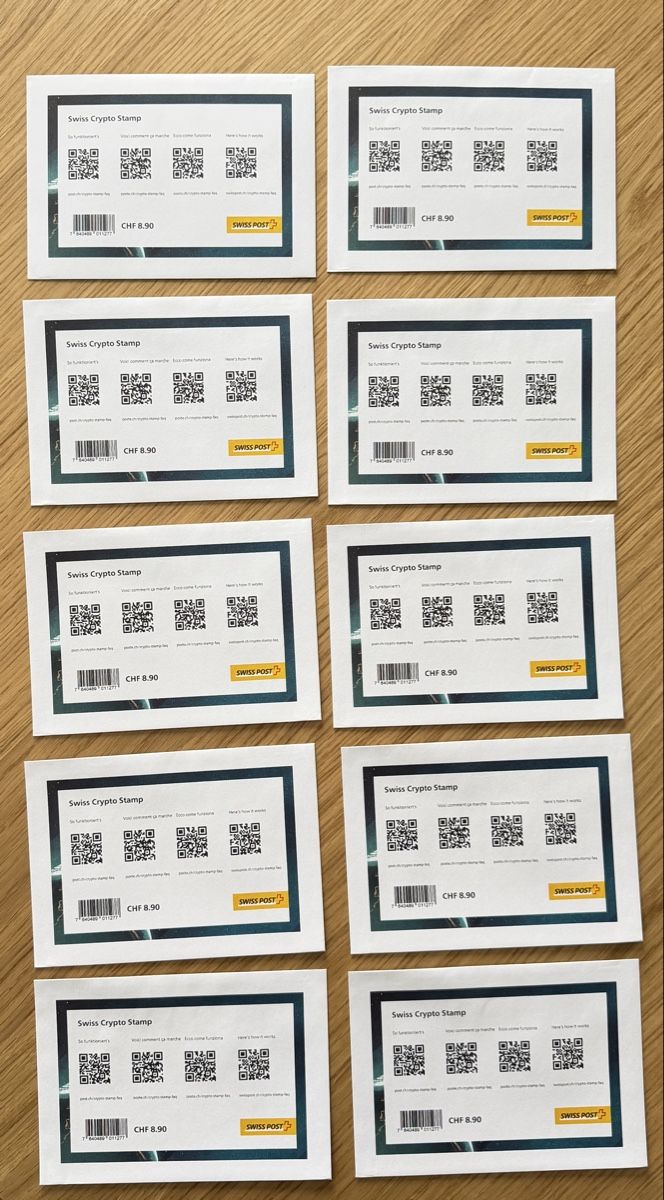 Alle Briefmarken: Swiss Crypto Stamps 1.0, ungeöffnet – Neu und originalverpackt aus Menziken von gr-star4