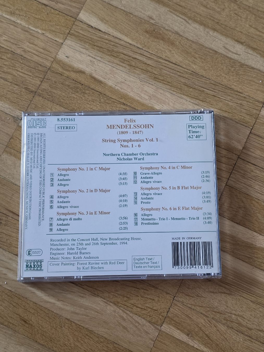 CDs: CD: Mendelssohn: String Symphonies Vol. 1 Nos. 1-6 – Gebraucht aus Aesch BL von immon 1